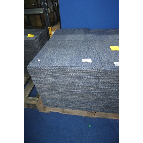 1333 - A quantity of approx 200 blue fleck carpet tiles each approx 50 x 50cm