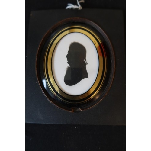 3009 - John Miers (1780-1821), Silhouette portrait miniature of Jasper Nicholls KCB (see orginal label), bl... 