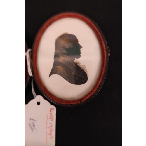 3011 - English School 19th Century, attributed to John Field, Silhouette portrait miniature of a older gent... 