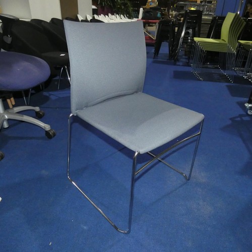 1312 - 24 x Connection Xpresso stacking chairs with dark grey upholstery supplied with a specialist chair m... 