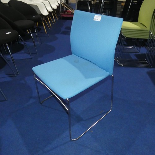 1316 - 9 x Connection Xpresso stacking chairs with light blue upholstery