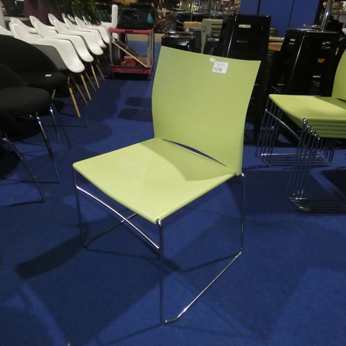 1318 - 12 x Connection Xpresso green stacking chairs