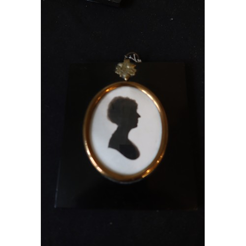 3016 - English School 19th Century, Studio of John Miers (1780-1821), Silhouette portrait miniature on plas... 