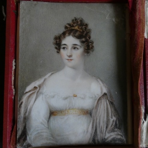 3032 - Mary Ann Knight  (1776-1851), Portrait miniature of Lady Catherine Sarah Boileau nee Elliot, waterco... 