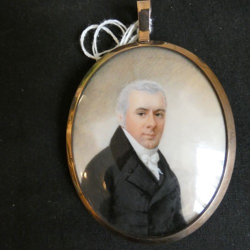 3047 - English School 19th Century, Attributed to Roger Jean (1783-1828), Portrait miniature of a middle ag... 