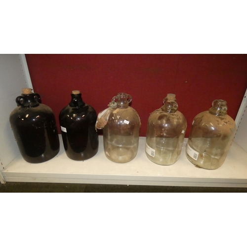 3087 - 5 glass wine making demijohns