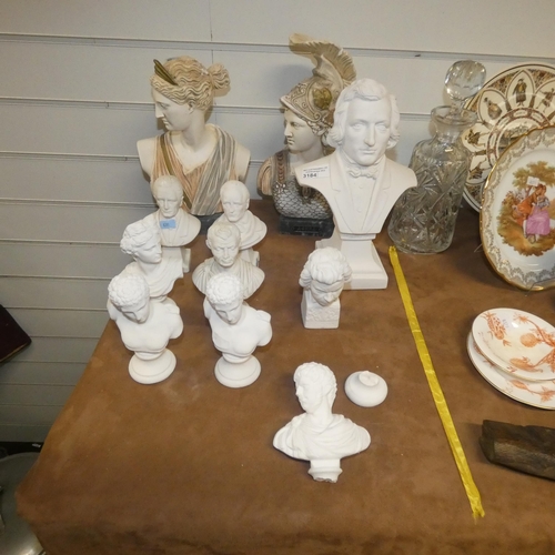 3184 - A collection of small classical figures and busts