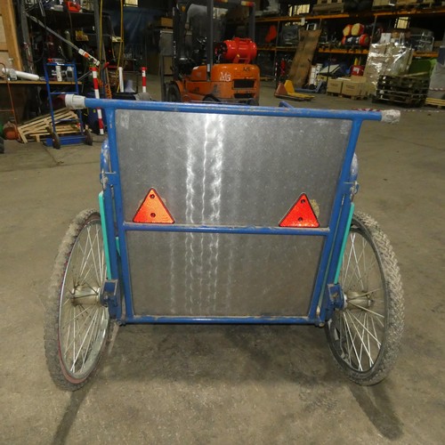 3909 - A metal framed pony 3 wheeled carriage/trap for disabled wheelchair driving. Special rear access ram... 