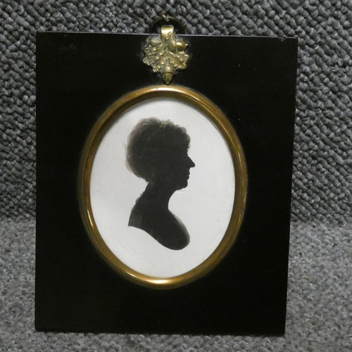 3016 - English School 19th Century, Studio of John Miers (1780-1821), Silhouette portrait miniature on plas... 