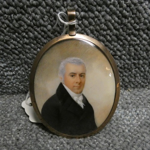 3047 - English School 19th Century, Attributed to Roger Jean (1783-1828), Portrait miniature of a middle ag... 