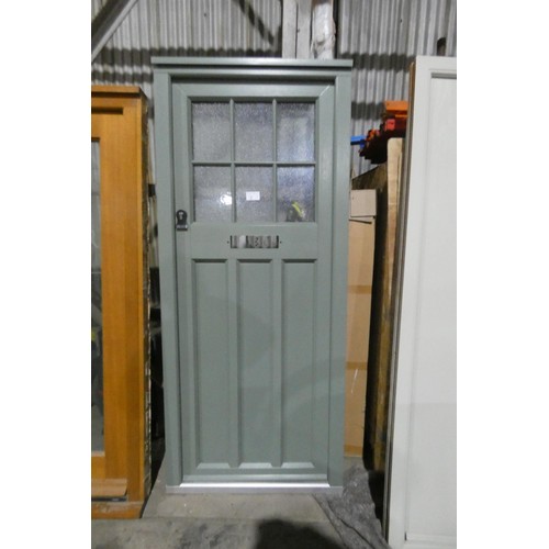 3 - An Evolution PVC external door in frame, colour is Farrow and Ball grey both sides, no letterbox is ... 