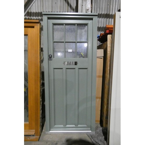 3 - An Evolution PVC external door in frame, colour is Farrow and Ball grey both sides, no letterbox is ... 