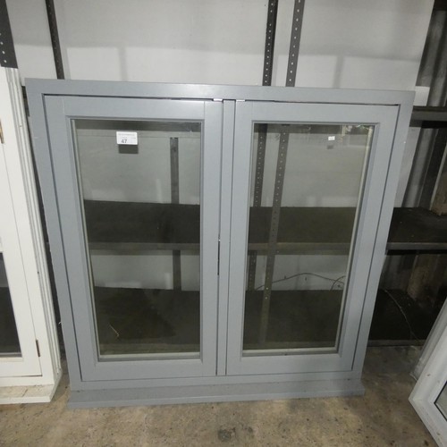 47 - An engineered Redwood timber flush double glazed casement window, colour is grey outside / white ins... 