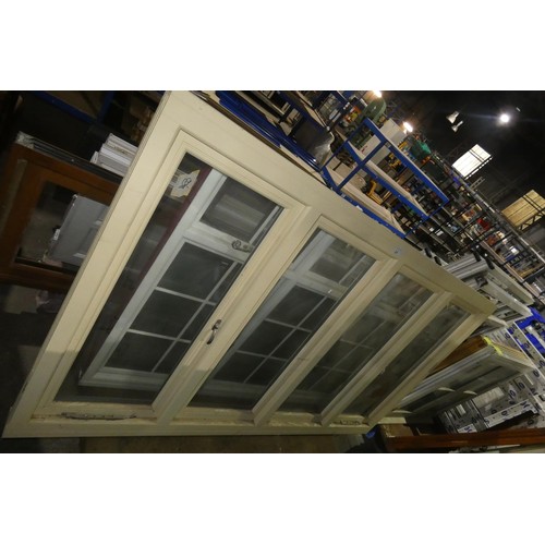 67 - An unused engineered hardwood four pane double glazed flush casement window, colour is Farrow and Ba... 