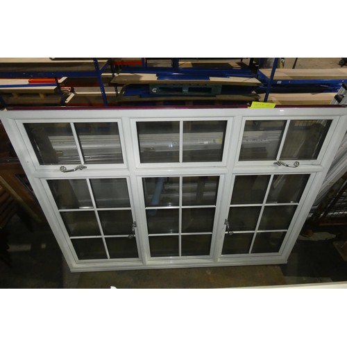 68 - An aluminum double glazed casement window, colour is maroon outside / white inside, overall size of ... 