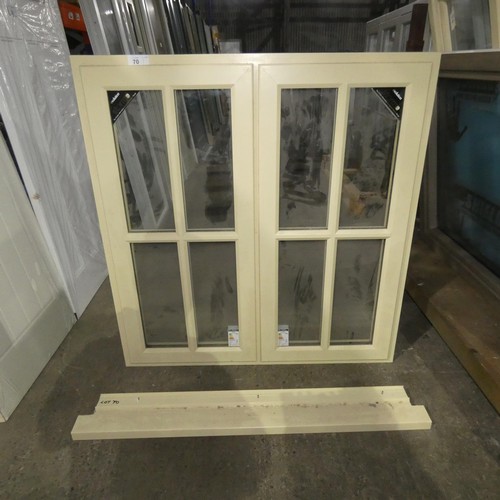 70 - An Evolution Storm PVC double glazed casement window, colour is cream both sides, overall size of fr... 