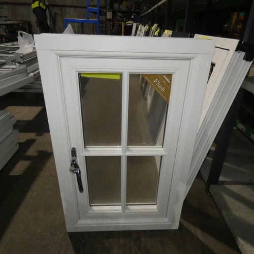 77 - A small Evolution PVC flush double glazed casement window, colour is white on both sides, overall si... 