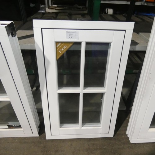 77 - A small Evolution PVC flush double glazed casement window, colour is white on both sides, overall si... 