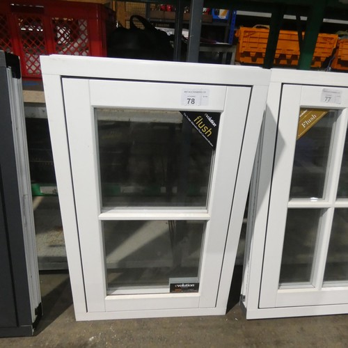 78 - A small Evolution PVC flush double glazed casement window, colour is white on both sides, overall si... 