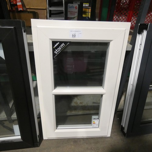 80 - A small Evolution Storm PVC double glazed casement window, colour is cream outside / white inside, o... 