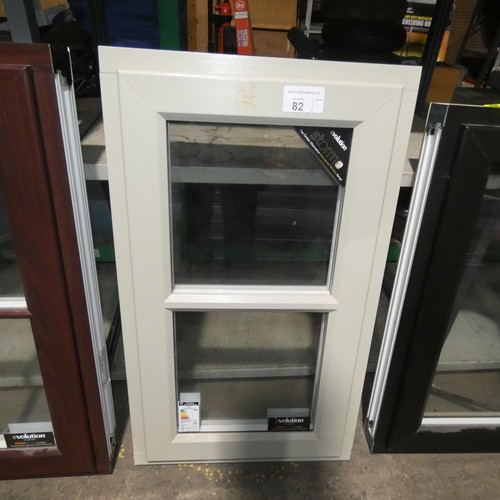 82 - A small Evolution Storm PVC double glazed casement window, colour is grey outside / white inside, ov... 