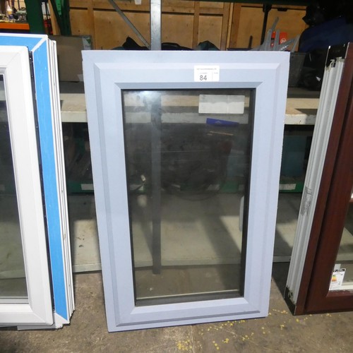 84 - A small aluminium double glazed casement window, colour is light blue outside / white inside, overal... 