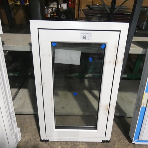 86 - A small PVC double glazed flush casement window, colour is white both sides, overall size of frame i... 