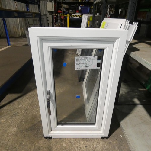 86 - A small PVC double glazed flush casement window, colour is white both sides, overall size of frame i... 