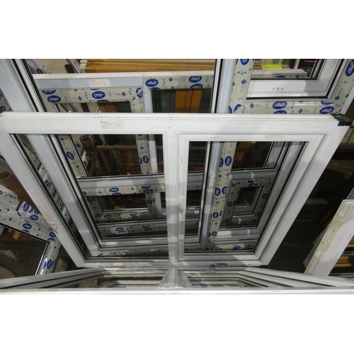 101 - 7 various PVC window frames, none have double glazed units fitted and none are included. It is not p... 