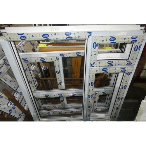 101 - 7 various PVC window frames, none have double glazed units fitted and none are included. It is not p... 