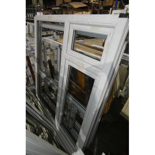 101 - 7 various PVC window frames, none have double glazed units fitted and none are included. It is not p... 