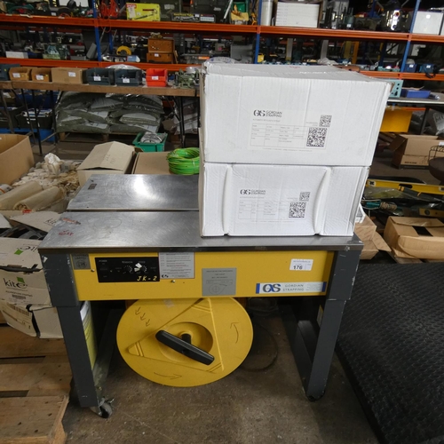 176 - A Gordian semi automatic polypropylene strapping machine type JK-2 (2003), 240v with 1 full roll (30... 