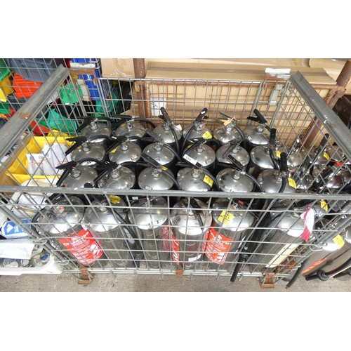 180 - A quantity of 24 x various fire extinguishers. Contents of 1 stillage which is not included