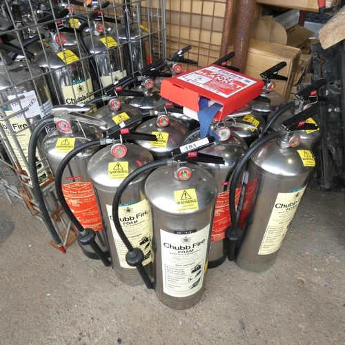 181 - 14 x various fire extinguishers and 1 fire blanket