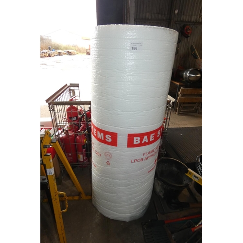 186 - A part roll of BAE System flame retardant bubble wrap type material by Protec Marine