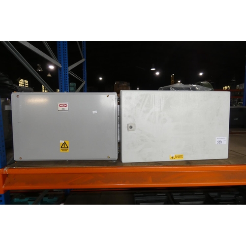 353 - 2 x MEM wall mounted electrical control boxes