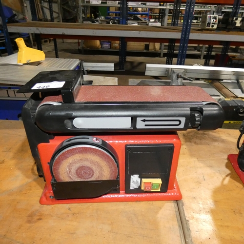 449 - 1 x Workshop AW150BDS bench top belt & disc sander 240v. Please note there are bolts / parts missing... 