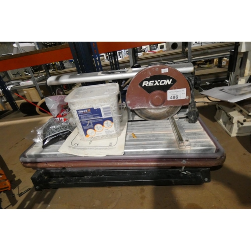 496 - A Rexon tile saw with folding legs type RTC200A, 240v