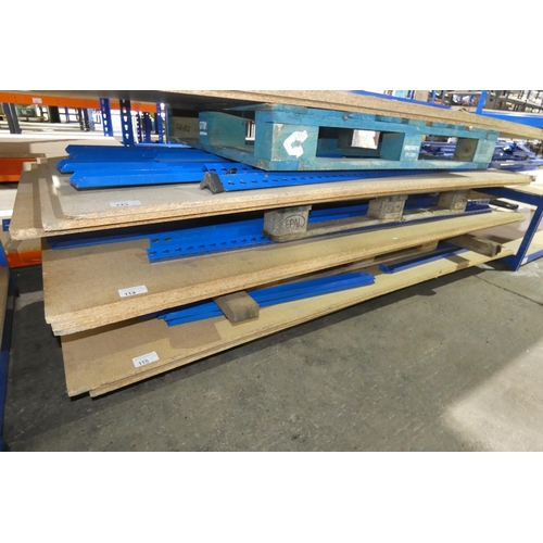 114 - 1 bay of blue metal boltless stores type racking approx 245 x 92 x 198cm high and is supplied with 3... 