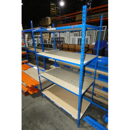 122 - 1 bay of blue metal boltless stores type racking approx 123 x 62 x 198cm high and is supplied with 4... 