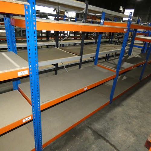 128 - 1 bay of blue / orange metal boltless stores type racking approx 184 x 61 x 198cm high and is suppli... 