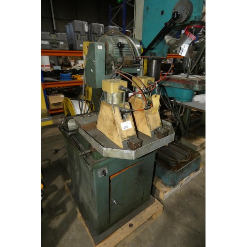 470 - 1 Captain metal cutting cold saw type V-100, 3ph with pneumatic clamping