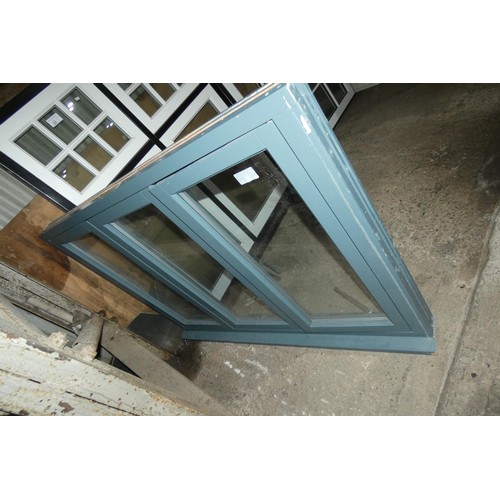 34 - An engineered hardwood flush double glazed casement cottage window, colour is Farrow and Ball bluey ... 