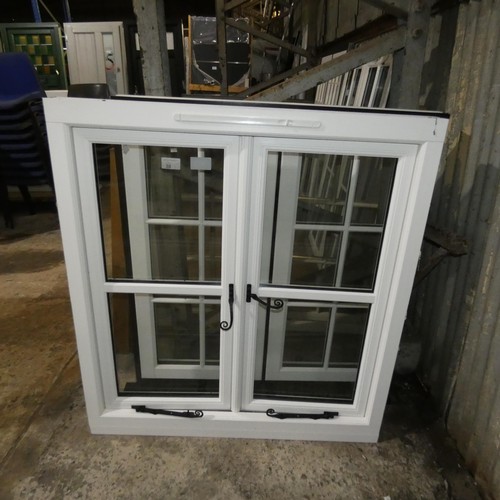 39 - An Evolution PVC flush double glazed casement window, colour is white both sides, overall size of fr... 