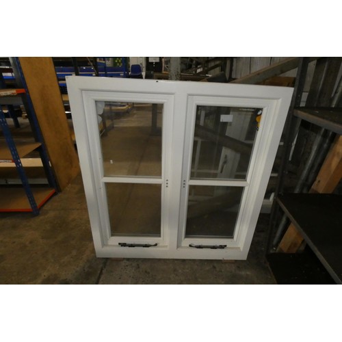 46 - An engineered hardwood flush double glazed casement window, colour is white both sides, overall size... 