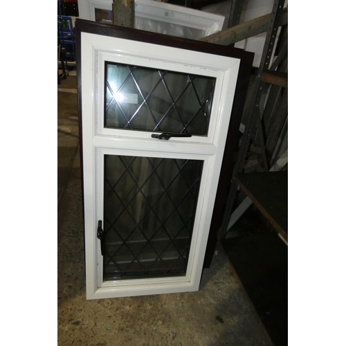 50 - An aluminum double glazed casement window, colour is black outside / white inside, overall size of f... 