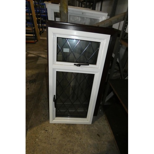 50 - An aluminum double glazed casement window, colour is black outside / white inside, overall size of f... 