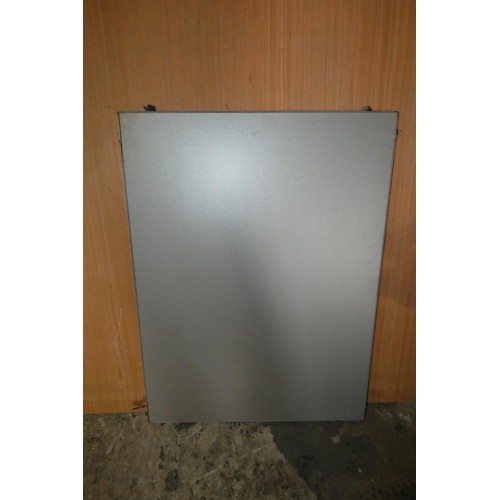 54A - 17 x stainless steel kitchen cabinet doors, drawers and appliance fronts, some with protective plast... 