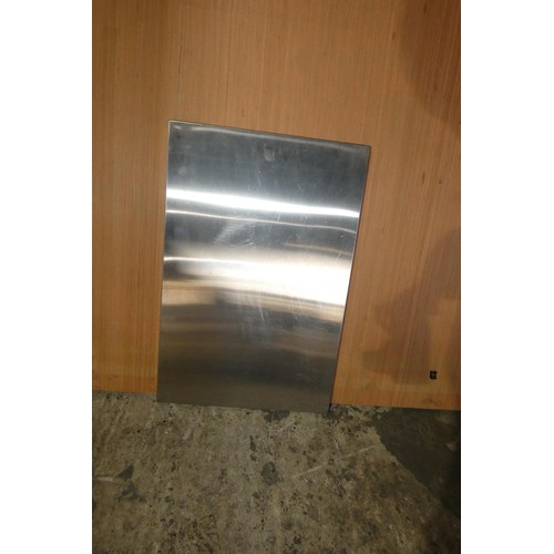 54A - 17 x stainless steel kitchen cabinet doors, drawers and appliance fronts, some with protective plast... 