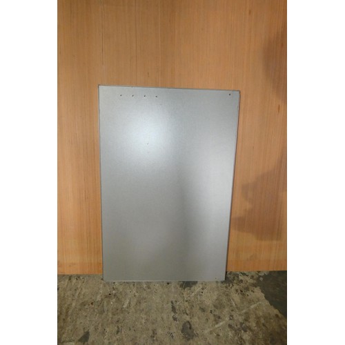 54A - 17 x stainless steel kitchen cabinet doors, drawers and appliance fronts, some with protective plast... 